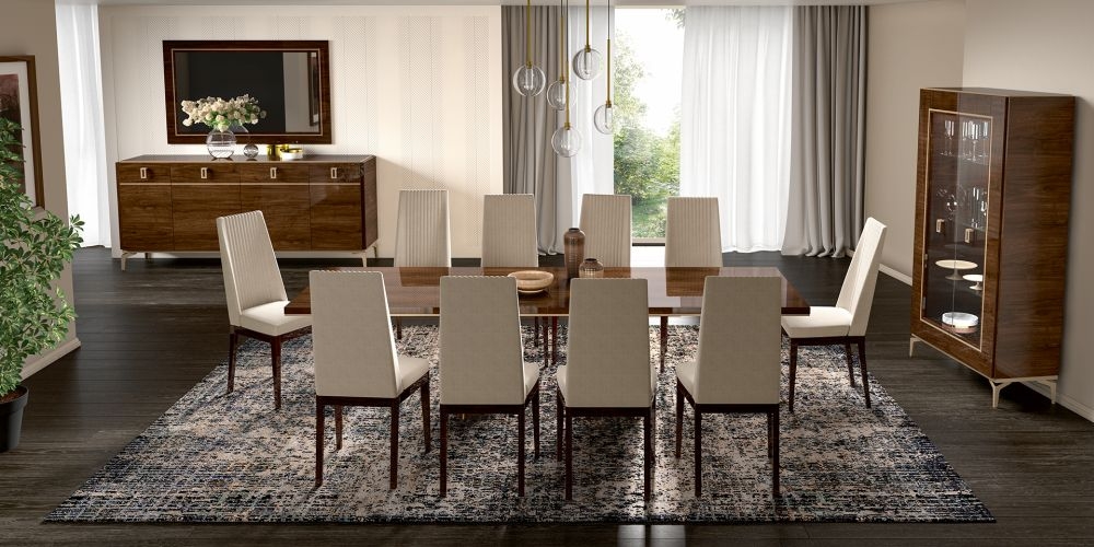 Product photograph of Status Eva Day Walnut Brown 180cm - 270cm Italian 8 Seater Extending Dining Table from Choice Furniture Superstore.